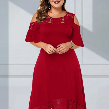 ✨Soldes d'été - 50% de réduction✨💃Dame élégante robe à épaules dénudées avec ourlet en dentelle