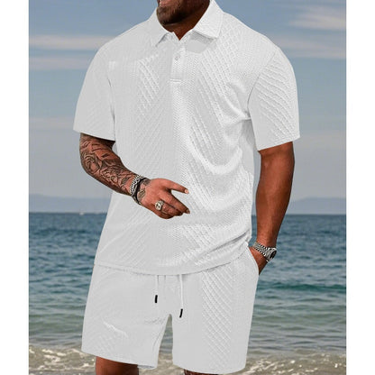 👔 PROMO LIMITÉE 50% DE RÉDUCTION ! ✨ Ensemble Homme Imprimé Losanges – Coupe Décontractée, Tissu Respirant & Polyvalent 🩳