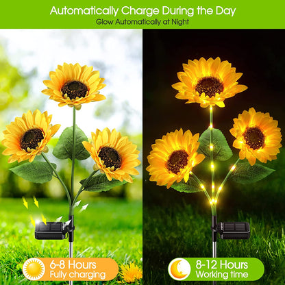 🌻 50 % DE RÉDUCTION EN CE MOMENT ! 🌞 Lampe de jardin à énergie solaire en forme de tournesol – Éclairage LED et design réaliste ✨