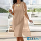 ⏳Spécial temporaire⏰Dame été élégant col rond asymétrique maille robe sans manches👗
