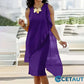 ⏳Spécial temporaire⏰Dame été élégant col rond asymétrique maille robe sans manches👗