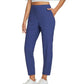 👖 54 % DE RÉDUCTION EN CE MOMENT ! 💐 Pantalon élastiqué taille haute pour femme avec poches zippées – Pantalon court extensible et infroissable