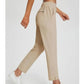 👖 54 % DE RÉDUCTION EN CE MOMENT ! 💐 Pantalon élastiqué taille haute pour femme avec poches zippées – Pantalon court extensible et infroissable
