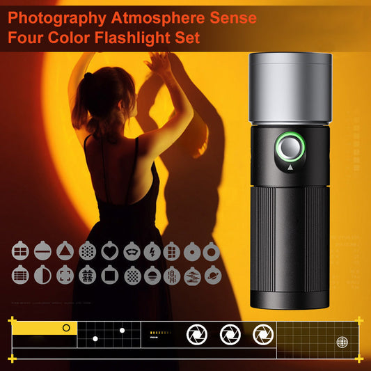 Ensemble de Lampe de Poche à Quatre Couleurs pour Ambiance Photographique