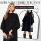 Robe Noire Plissée Élégante avec Manches Lanternes pour Femmes