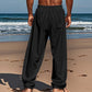 👖 63% DE RÉDUCTION! ✨ Pantalon Décontracté Ample en Lin pour Homme – Coupe Droite, Cordon Réglable & Entretien Facile Pour Un Confort Optimal 🌿