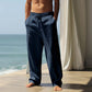 👖 63% DE RÉDUCTION! ✨ Pantalon Décontracté Ample en Lin pour Homme – Coupe Droite, Cordon Réglable & Entretien Facile Pour Un Confort Optimal 🌿