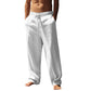 👖 63% DE RÉDUCTION! ✨ Pantalon Décontracté Ample en Lin pour Homme – Coupe Droite, Cordon Réglable & Entretien Facile Pour Un Confort Optimal 🌿