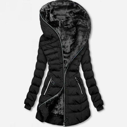 🧥 50% DE RÉDUCTION ! ❄️ Manteau d'Hiver Femme Mi-Long - Capuche et Doublure Polaire, Confort Chaud et Style Urbain pour Temps Froid 🏙️📦