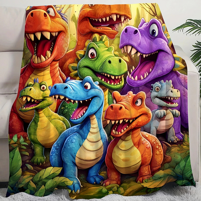 🔥Dernier Jour 50% DE RÉDUCTION !✨Couverture Dinosaure en Flanelle🦖Peluche Épaisse, Impression Numérique HD, Taille Multiples✨