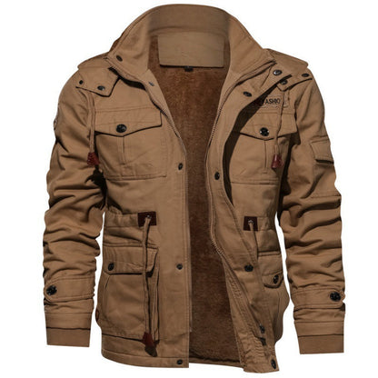 🔥 58% DE RÉDUCTION ! ✨ Veste Militaire Hiver Homme - 100% Coton, 7 Poches, Capuche Amovible, Idéal pour Activités Extérieures 🧥❄️