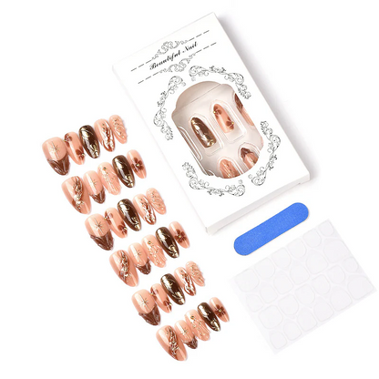 🔥Ensemble de 30 faux ongles artisanaux en forme d'amande