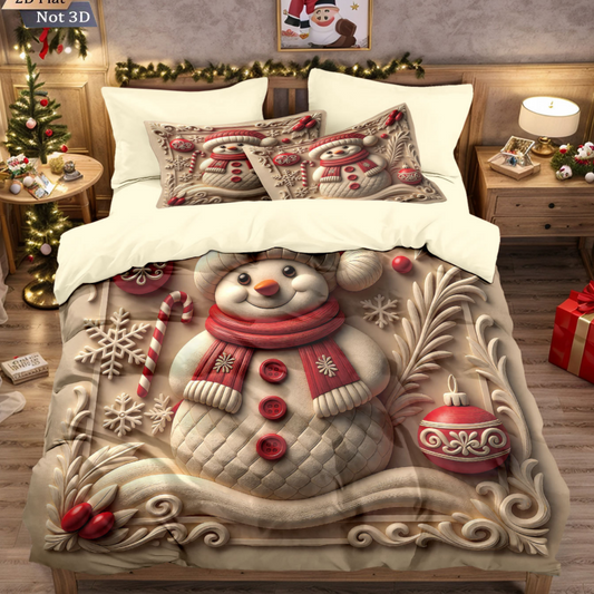 🎄 50 % DE RÉDUCTION MAINTENANT ! ✨ Ensemble de housse de couette 3 pièces festif pour Noël - Polyester brossé doux avec motifs de Noël pour une décoration saisonnière chaleureuse 🛏️❤️