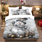 🎄 50 % DE RÉDUCTION MAINTENANT ! ✨ Ensemble de housse de couette 3 pièces festif pour Noël - Polyester brossé doux avec motifs de Noël pour une décoration saisonnière chaleureuse 🛏️❤️