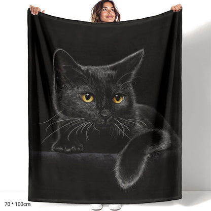 📢📢 50 % de réduction !!! ✨ Couverture douillette toutes saisons Black Cat – Design minimaliste, ultra-douce & polyvalente 🐾🖤