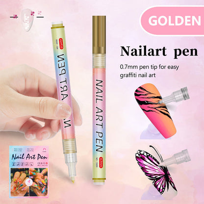 🔥 VENTE LIMITÉE 50 % DE RÉDUCTION ! 🎄 Promotion Exceptionnelle de Noël – Kit de 12 Stylos Professionnels pour Nail Art, pointe ultra-fine & séchage rapide 💅✨