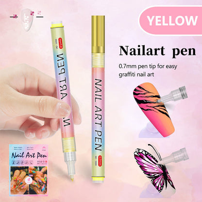 🔥 VENTE LIMITÉE 50 % DE RÉDUCTION ! 🎄 Promotion Exceptionnelle de Noël – Kit de 12 Stylos Professionnels pour Nail Art, pointe ultra-fine & séchage rapide 💅✨