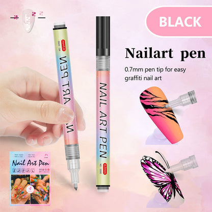 🔥 VENTE LIMITÉE 50 % DE RÉDUCTION ! 🎄 Promotion Exceptionnelle de Noël – Kit de 12 Stylos Professionnels pour Nail Art, pointe ultra-fine & séchage rapide 💅✨