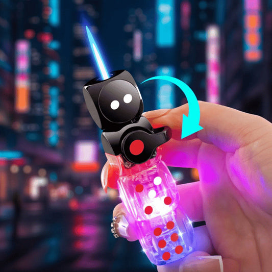 📢📢50 % de réduction !!! ✨Briquet créatif en forme de dé, résistant au vent, avec lumière LED