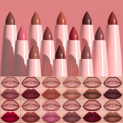 🔥Offres exceptionnelles – Coffret de 12 rouges à lèvres mats et crayons à lèvres (étui en bois) – Pour des lèvres parfaitement dessinées, quel que soit votre look ✨