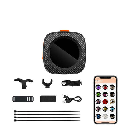 📢📢65% de réduction !!! ⏰🚴‍♂️ Feu Arrière Dynamique « Devil’s Eye » pour Vélo – Affichage Animé d’Yeux, Étanche & Contrôlé par Appli ⚡