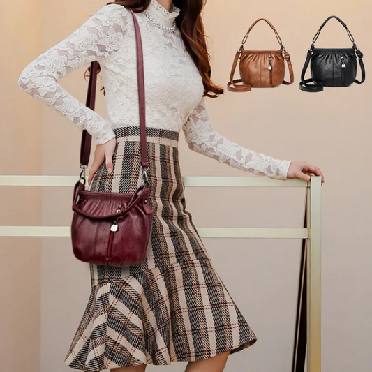 👜 54% DE RÉDUCTION ! 💼 Sac à main cube en cuir – Design plissé, Léger & Polyvalent ✨