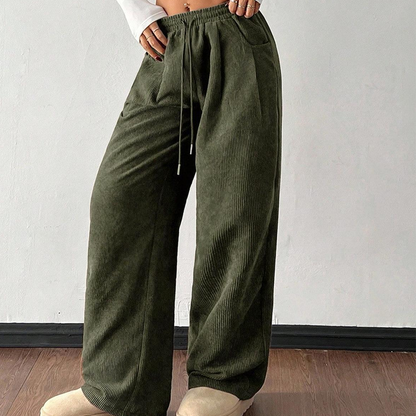 👖💖52 % DE RÉDUCTION ! 💃 Pantalon en velours côtelé pour femme – Coupe ample, tissu doux, idéal pour le quotidien et les loisirs ✨