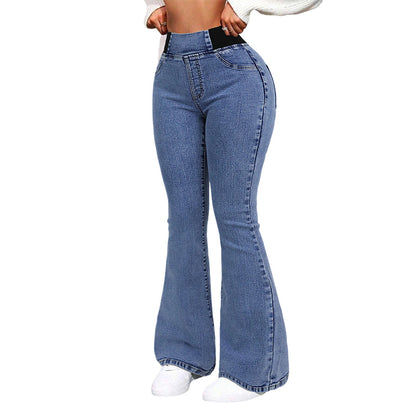 💎 58% DE RÉDUCTION ! 💎 Jean Évasé Taille Haute pour Femme – Denim Stretch, Silhouette Allongée & Confort Absolu 👖💙