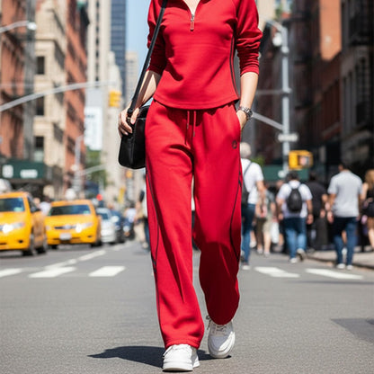 💃OFFRE SPÉCIALE - DÉJÀ TERMINÉ : 60 % DE RÉDUCTION🌸Ensemble de survêtement décontracté à demi-zip pour femme