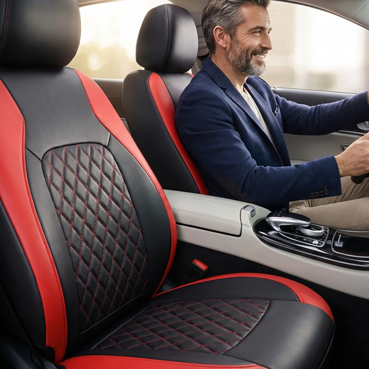 📢📢57% DE RÉDUCTION !! ⏰ Ensemble de 9 housses de siège auto en cuir – Ajustement universel, durables & faciles d'entretien – Parfaites pour le confort & la protection en voiture 🚗