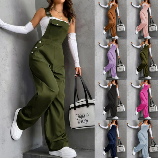💎60% DE RÉDUCTION ! 💎💃Salopette Cargo Rétro pour Femme – Poches Pratiques, Jambes Droites & Ajustement Personnalisable