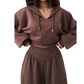 📢📢54 % de réduction !! ⏰Ensemble sweat à capuche court et pantalon large pour femme💃
