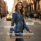 🧥 50 % DE RÉDUCTION !! 🌸 Veste en jean pour femme à volants et devant ouvert – Légère et féminine – Polyvalente et chic 👗
