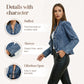 🧥 50 % DE RÉDUCTION !! 🌸 Veste en jean pour femme à volants et devant ouvert – Légère et féminine – Polyvalente et chic 👗