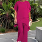 💎 53% DE RÉDUCTION ! 💎 Deux-pièces Femme – Top Asymétrique Élégant & Pantalon à Jambes Larges, Tissu Doux et Respirant pour Printemps & Vacances 🌸👗
