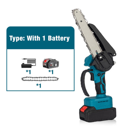 🌳 52% DE RÉDUCTION ! 🔋 Tronçonneuse portable sans fil 6 pouces, deux batteries incluses, outil de coupe pour bricolage