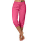 👖 52 % DE RÉDUCTION ! 🔥Pantalon de détente à taille basse avec cordon de serrage – Polyester doux, longueur capri et poches latérales (6 couleurs, S–3XL) 👖🌸