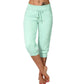 👖 52 % DE RÉDUCTION ! 🔥Pantalon de détente à taille basse avec cordon de serrage – Polyester doux, longueur capri et poches latérales (6 couleurs, S–3XL) 👖🌸