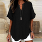 💎 58% DE RÉDUCTION ! 💎 Haut Ample à Manches Courtes & Col en V – Tissu Léger, Ourlet Asymétrique, 5 Couleurs (S–2XL) 👚🌿