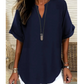 💎 58% DE RÉDUCTION ! 💎 Haut Ample à Manches Courtes & Col en V – Tissu Léger, Ourlet Asymétrique, 5 Couleurs (S–2XL) 👚🌿