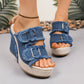 💎 52% DE RÉDUCTION ! 💎 Sandales à Plateforme en Denim – Talon 10 cm, Semelle Antidérapante & Boucle de Ceinture (Tailles 35–43) 👠👖