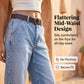 👖 PROMO LIMITÉE 50% DE RÉDUCTION ! ✨ Jean Droit Court Femme – Taille Haute, Large Jambe, Délavé ✨