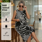 🔥59 % de réduction jusqu'à épuisement des stocks !🎉💃Robe longue sans manches en patchwork à motif léopard