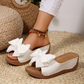 👡 55 % de réduction + livraison gratuite🎀 Sandales Compensées à Bout Ouvert & Nœud Papillon pour Femmes – Élégantes, Confortables & Parfaites pour l'Été ☀️