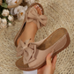 👡 55 % de réduction + livraison gratuite🎀 Sandales Compensées à Bout Ouvert & Nœud Papillon pour Femmes – Élégantes, Confortables & Parfaites pour l'Été ☀️