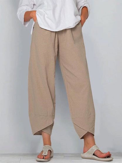💎 -56% SUR LE PANTALON FEMME COTON & LIN ! 💎💃Coupe Large, Taille Élastiquée & Respirant pour un Été Stylé