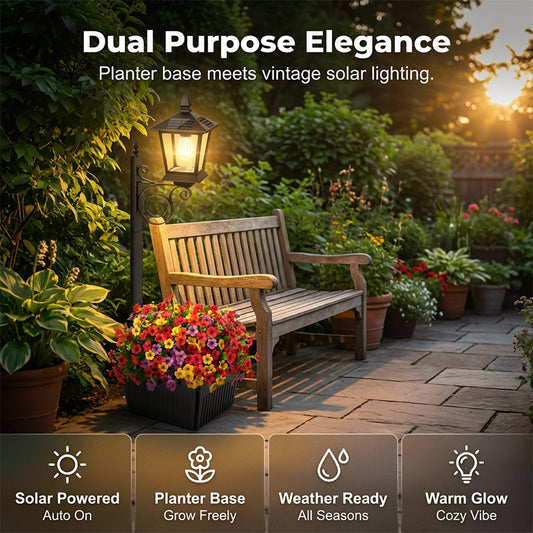 📢📢53% DE RÉDUCTION !! ⏰Lampe Solaire de Jardin à Base Jardinière – Éclairage Autonome & Déco Élégante 🌙