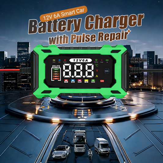 🔋🚗🛡️ PROMO -60% ! Chargeur de Batterie Voiture Intelligent 12V 6A – Réparation par Impulsions, Écran LCD, Sécurité Maximale