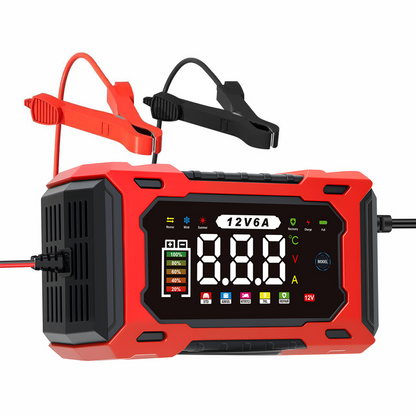 🔋🚗🛡️ PROMO -60% ! Chargeur de Batterie Voiture Intelligent 12V 6A – Réparation par Impulsions, Écran LCD, Sécurité Maximale