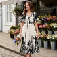 👗 54% de réduction+Livraison gratuite✨💃Robe midi élégante à col en V et imprimé botanique